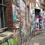 Savouring street art in Duckboard Place, Melbourne