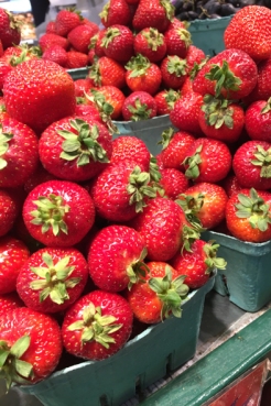Strawberries at Granville Island Public Market.